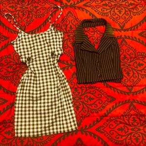 Y2K RU21 Dress & Forever 21 Striped vest